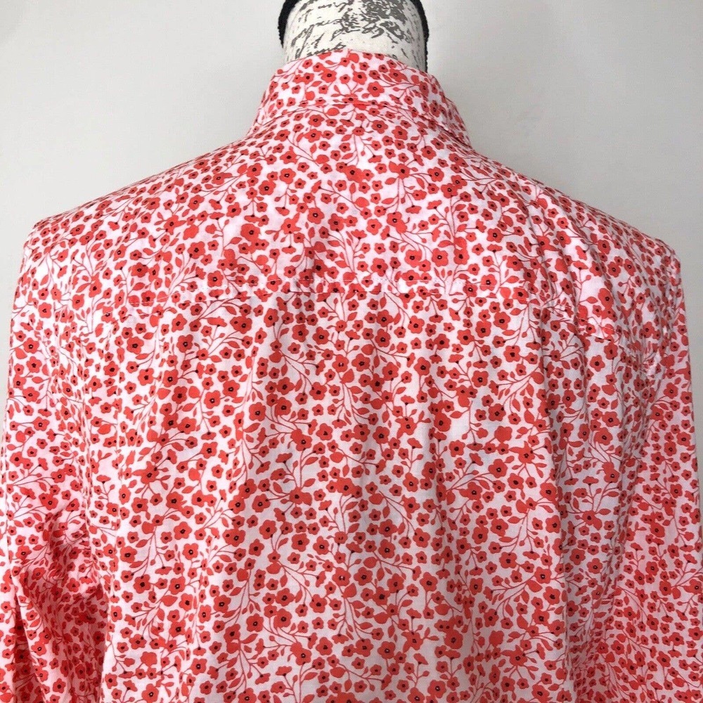 J. by J.Crew Ditsy Floral Cotton Button Front Long Sleeve Classic Top Medium - Picture 10 of 14